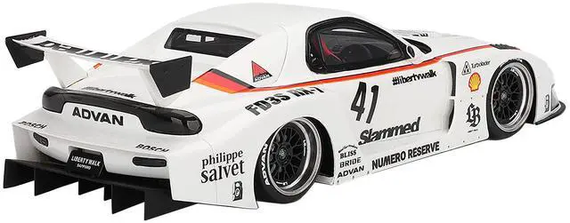 Alt view image 5 of 6 - Mazda RX-7 LB-Super Silhouette #41 "Numero Reserve" White 1/18 Model Car by Top Speed