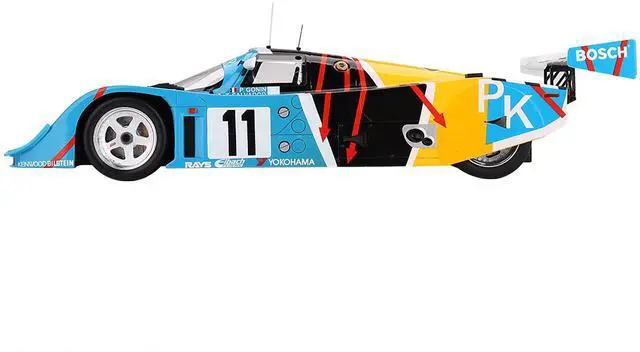 Alt view image 3 of 5 - Porsche 962 CK6 #11 "Porsche Kremer Racing" C1 "24 Hours of Le Mans" (1990) 1/18 Model Car by Top Speed