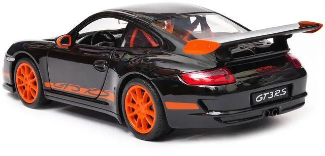 Alt view image 4 of 4 - Porsche 911 (997) GT3 RS Black with Orange Accents 1/24-1/27 Diecast Model Car by Welly