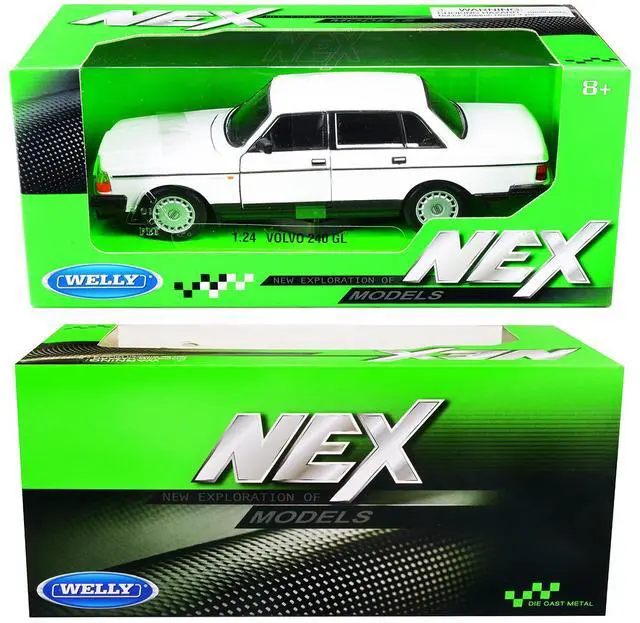 Alt view image 6 of 6 - Volvo 240 GL White "NEX Models" 1/24 Diecast Model Car by Welly