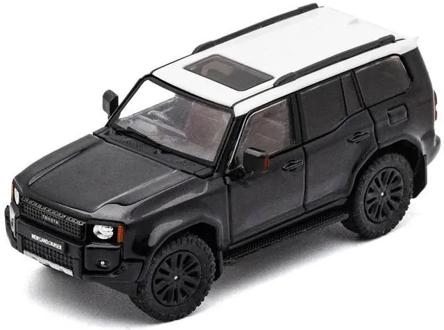 Alt view image 2 of 3 - Toyota Land Cruiser Prado 250 Black with White Top 1/64 Diecast Model Car by GCD