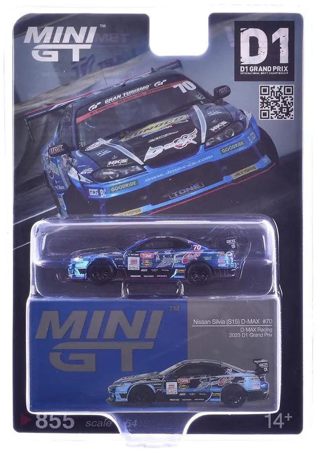 Alt view image 5 of 6 - Nissan Silvia (S15) D-MAX RHD #70 Masashi Yokoi "D-MAX Racing" "D1 Grand Prix" (2023) Ltd Ed 1/64 Diecast Model Car by Mini GT