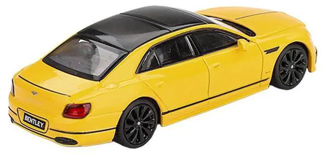 Alt view image 3 of 6 - Bentley Flying Spur Monaco Yellow with Black Top Limited Edition 1/64 Diecast Model Car by Mini GT