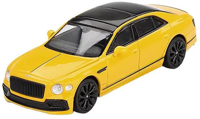 Alt view image 4 of 6 - Bentley Flying Spur Monaco Yellow with Black Top Limited Edition 1/64 Diecast Model Car by Mini GT