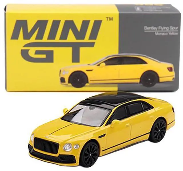Alt view image 5 of 6 - Bentley Flying Spur Monaco Yellow with Black Top Limited Edition 1/64 Diecast Model Car by Mini GT