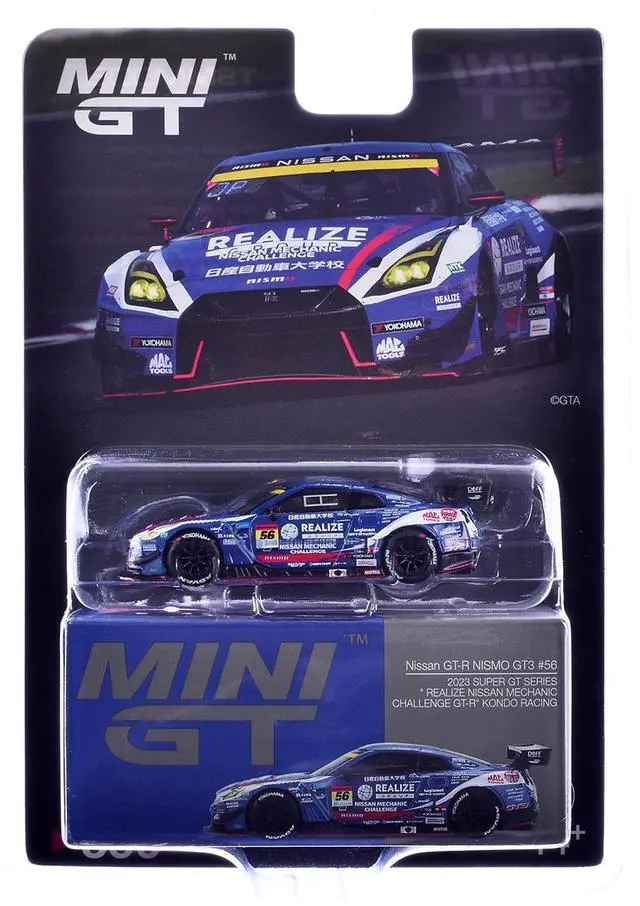 Alt view image 5 of 6 - Nissan GT-R NISMO GT3 #56 "REALIZE Nissan Mechanic Challenge GT-R" "Super GT Series" (2023) 1/64 Diecast Model Car by Mini GT