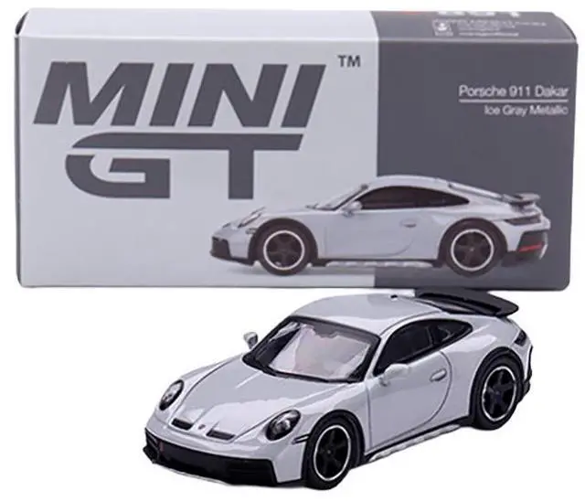 Alt view image 5 of 6 - Porsche 911 Dakar Ice Gray Metallic Limited Edition 1/64 Diecast Model Car by Mini GT
