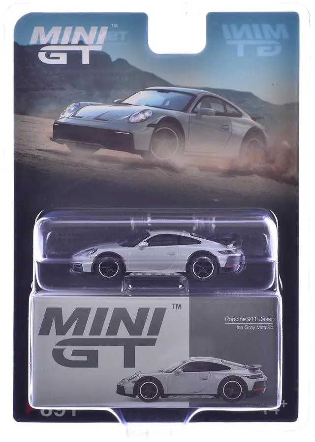 Alt view image 6 of 6 - Porsche 911 Dakar Ice Gray Metallic Limited Edition 1/64 Diecast Model Car by Mini GT