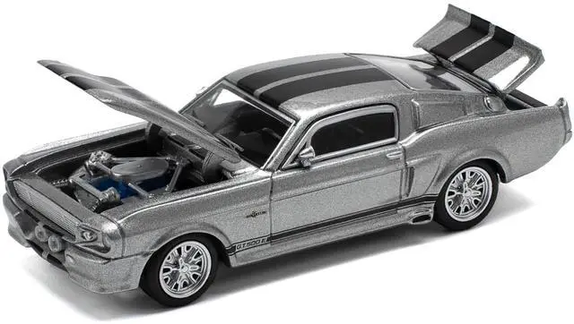 Alt view image 2 of 6 - Shelby Mustang GT500 Gray Metallic with Black Stripes 1/64 Die Cast Model Car by Pop Race