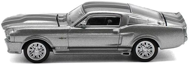 Alt view image 3 of 6 - Shelby Mustang GT500 Gray Metallic with Black Stripes 1/64 Die Cast Model Car by Pop Race