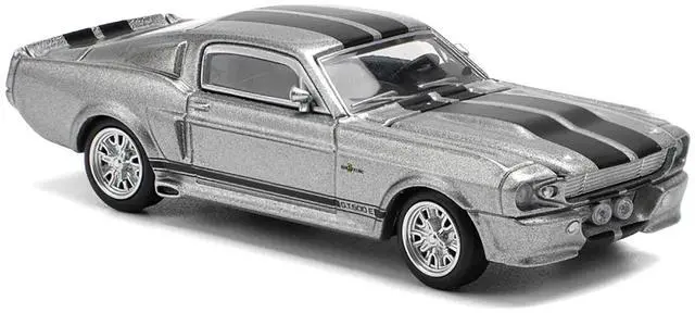Alt view image 6 of 6 - Shelby Mustang GT500 Gray Metallic with Black Stripes 1/64 Die Cast Model Car by Pop Race