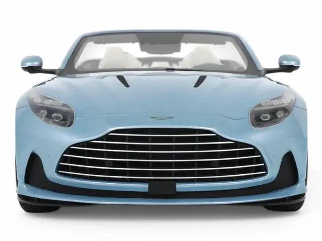 Alt view image 6 of 6 - 2023 Aston Martin DB12 Volante Caribbean Blue Pearl with White Interior 1/18 Model Car by GT Spirit