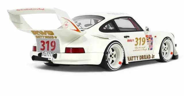 Alt view image 5 of 6 - 2024 Porsche RWB 964 "Natty Dread Junior" White with Graphics 1/18 Model Car by GT Spirit