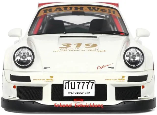 Alt view image 6 of 6 - 2024 Porsche RWB 964 "Natty Dread Junior" White with Graphics 1/18 Model Car by GT Spirit