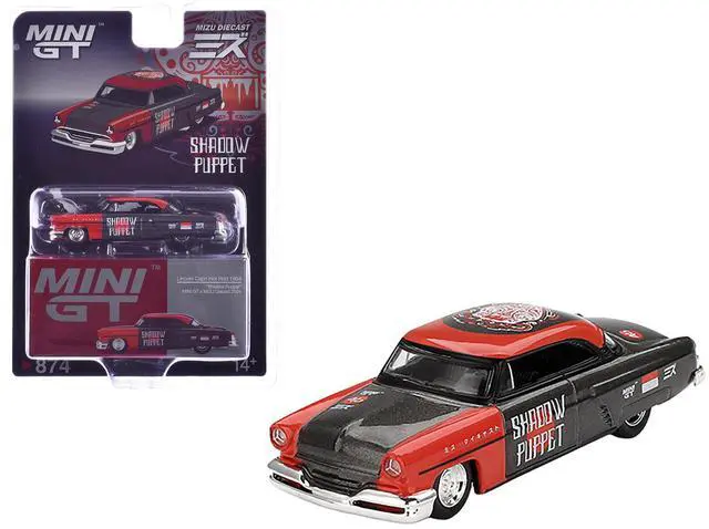 Main image of 1954 Lincoln Capri Hot Rod "Shadow Puppet" Red and Dark Gray "MINI GT x MIZU Diecast 2024" 1/64 Diecast Model Car by Mini GT