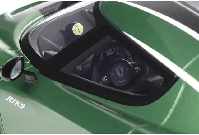 Alt view image 3 of 6 - Koenigsegg Jesko Green Metallic with Black Stripes 1/18 Model Car by GT Spirit