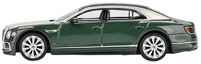 Alt view image 2 of 6 - Bentley Flying Spur White Sand and Verdant Green Metallic with Black Top Limited Edition 1/64 Diecast Model Car by Mini GT