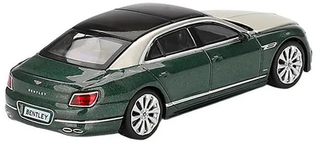 Alt view image 3 of 6 - Bentley Flying Spur White Sand and Verdant Green Metallic with Black Top Limited Edition 1/64 Diecast Model Car by Mini GT