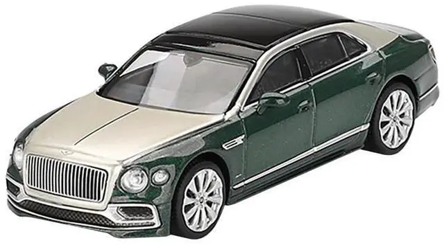 Alt view image 5 of 6 - Bentley Flying Spur White Sand and Verdant Green Metallic with Black Top Limited Edition 1/64 Diecast Model Car by Mini GT