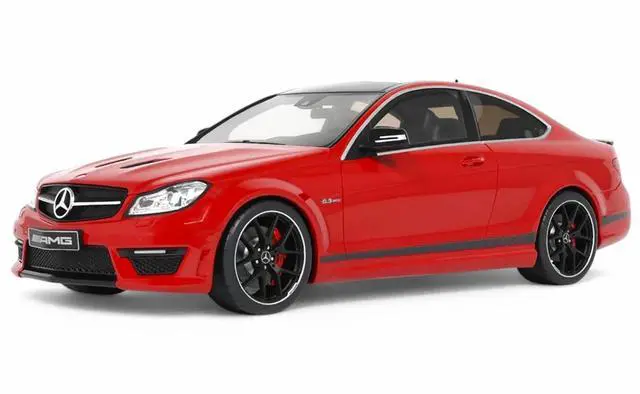 Main image of 2014 Mercedes-Benz C63 AMG Red with Black Top 1/18 Model Car by GT Spirit