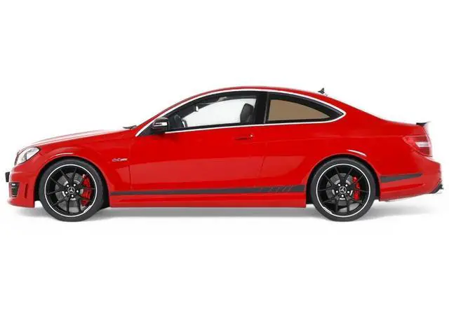 Alt view image 4 of 6 - 2014 Mercedes-Benz C63 AMG Red with Black Top 1/18 Model Car by GT Spirit