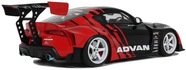 Alt view image 5 of 6 - 2020 Toyota Supra GR RHD (Right Hand Drive) "Advan" Black and Red 1/18 Model Car by GT Spirit