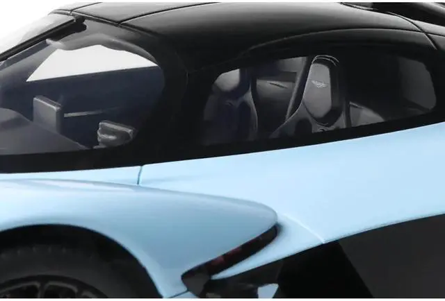 Alt view image 3 of 6 - 2023 Aston Martin Valkyrie Light Blue with Black Top 1/18 Model Car by GT Spirit
