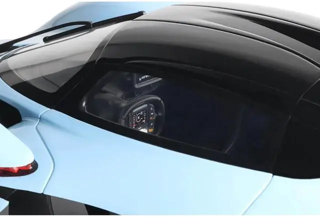 Alt view image 2 of 6 - 2023 Aston Martin Valkyrie Light Blue with Black Top 1/18 Model Car by GT Spirit