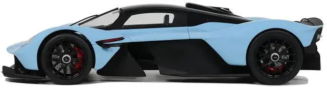 Alt view image 4 of 6 - 2023 Aston Martin Valkyrie Light Blue with Black Top 1/18 Model Car by GT Spirit