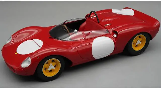 Main image of Ferrari 206 Dino SP "Press Version SEFAC" (1965) Red w/ Blank Number Graphics "Mythos Series" 1/18 Model Car by Tecnomodel