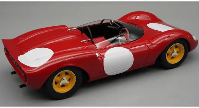 Alt view image 2 of 3 - Ferrari 206 Dino SP "Press Version SEFAC" (1965) Red w/ Blank Number Graphics "Mythos Series" 1/18 Model Car by Tecnomodel