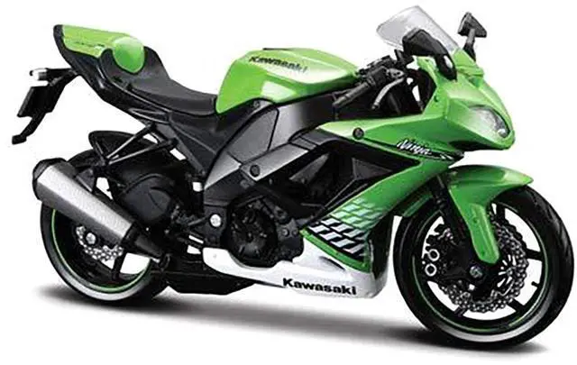 Alt view image 4 of 6 - 2010 Kawasaki Ninja ZX-10R Green 1/12 Diecast Motorcycle Model by Maisto