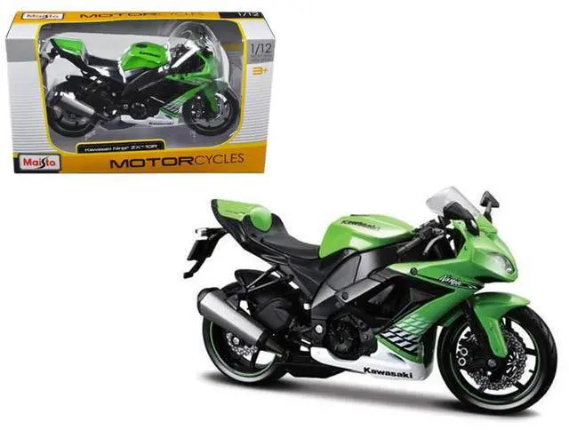 Alt view image 6 of 6 - 2010 Kawasaki Ninja ZX-10R Green 1/12 Diecast Motorcycle Model by Maisto