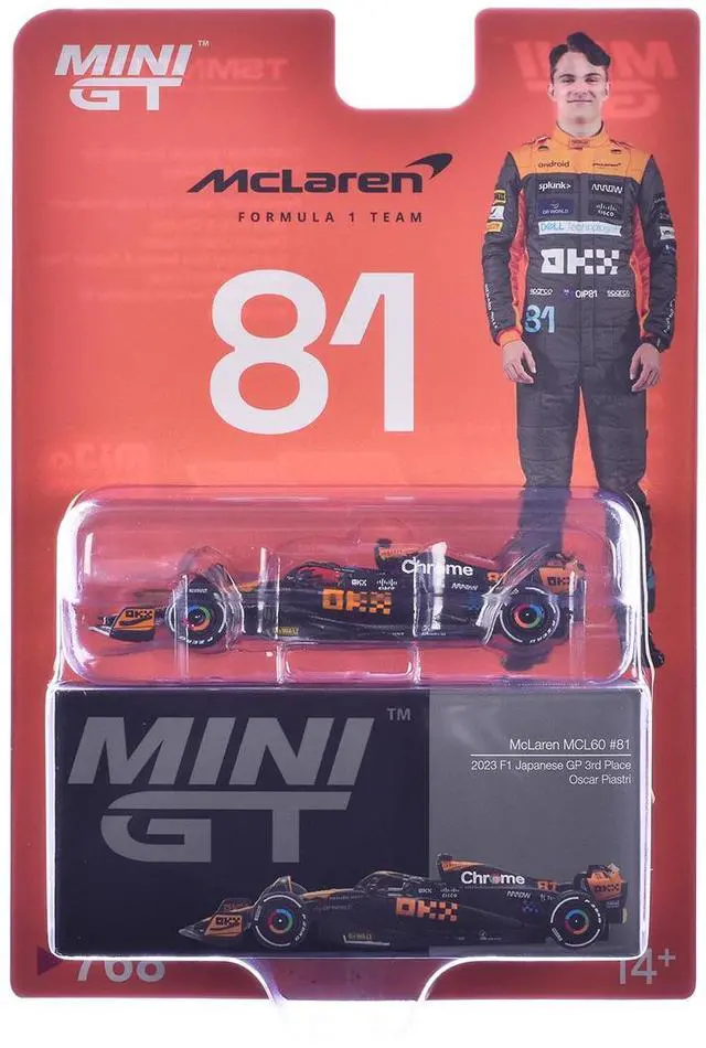 Alt view image 6 of 6 - McLaren MCL60 #81 Oscar Piastri 3rd Place Formula One F1 "Japanese GP" (2023) Limited Edition 1/64 Diecast Model Car by Mini GT
