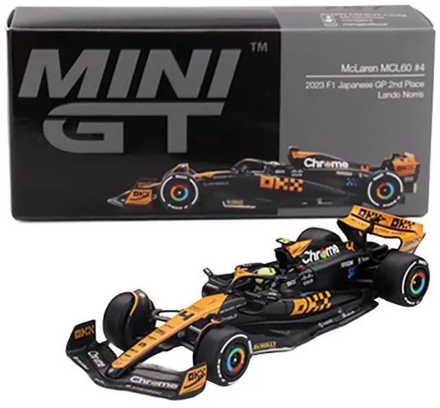 Alt view image 5 of 6 - McLaren MCL60 #4 Lando Norris 2nd Place Formula One F1 "Japanese GP" (2023) Limited Edition 1/64 Diecast Model Car by Mini GT