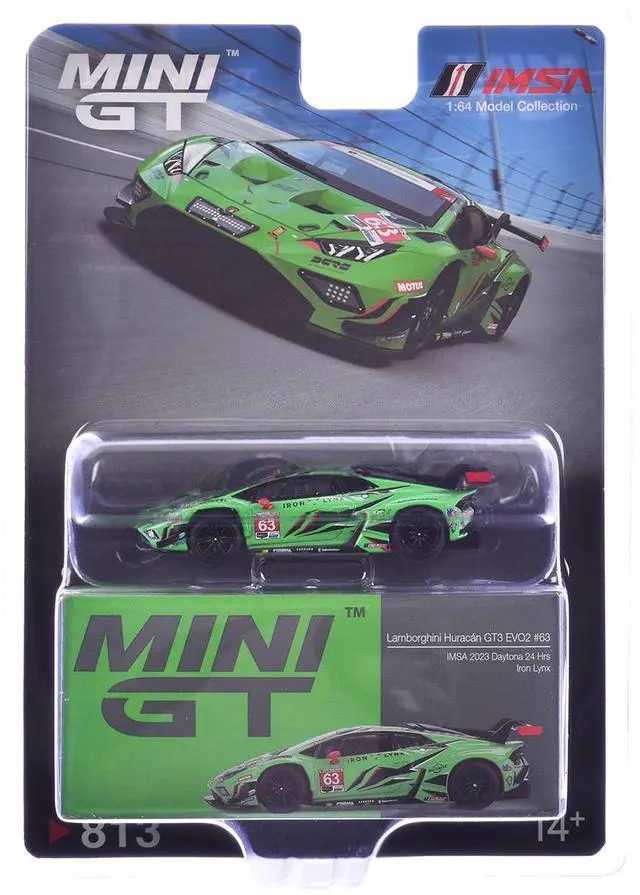 Alt view image 6 of 6 - Lamborghini Huracan GT3 EVO2 #63 "Iron Lynx" "24 Hours of Daytona" (2023) Limited Edition 1/64 Diecast Model Car by Mini GT