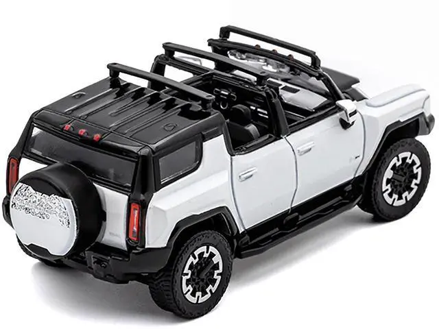 Alt view image 2 of 3 - 2023 GMC Hummer EV SUV White with Black Top 1/64 Diecast Model Car by GCD