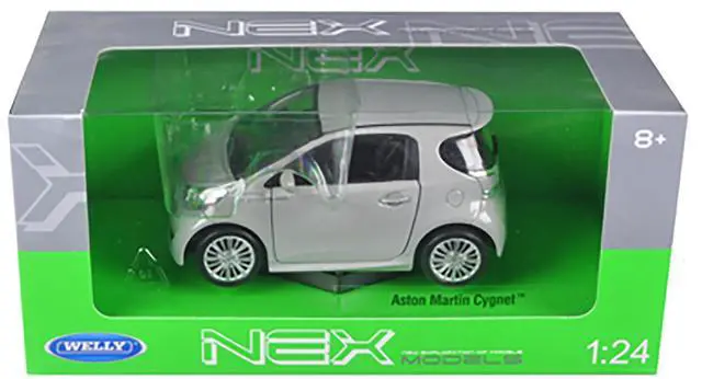 Alt view image 3 of 3 - Aston Martin Cygnet Silver 1/24 Diecast Model Car by Welly