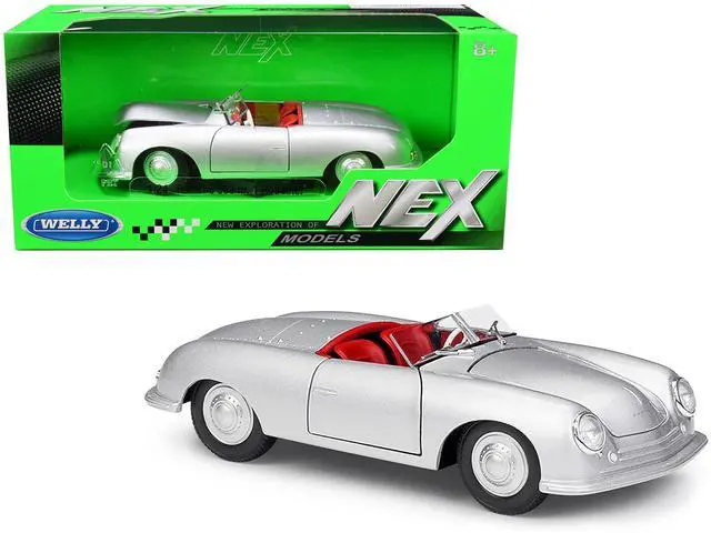 Main image of Porsche 356/1 Roadster Silver with Red Interior "NEX Models" 1/24 Diecast Model Car by Welly