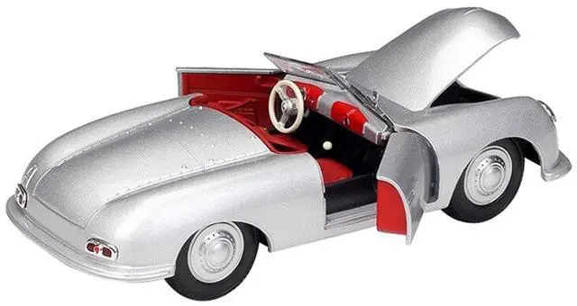 Alt view image 2 of 3 - Porsche 356/1 Roadster Silver with Red Interior "NEX Models" 1/24 Diecast Model Car by Welly