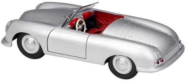 Alt view image 3 of 3 - Porsche 356/1 Roadster Silver with Red Interior "NEX Models" 1/24 Diecast Model Car by Welly