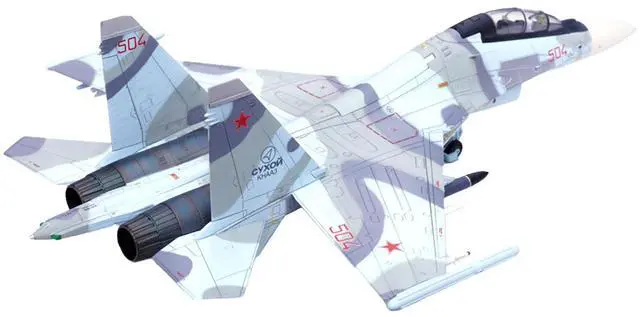 Alt view image 5 of 5 - Sukhoi Su-30MKK Flanker-G Fighter Aircraft #504 "Russian Air Force" "Wing" Series 1/72 Diecast Model by Panzerkampf
