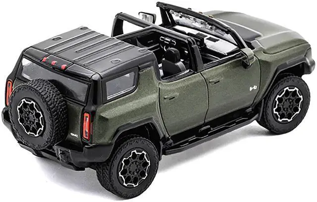 Alt view image 2 of 3 - 2023 GMC Hummer EV SUV Green Metallic with Black Top 1/64 Diecast Model Car by GCD