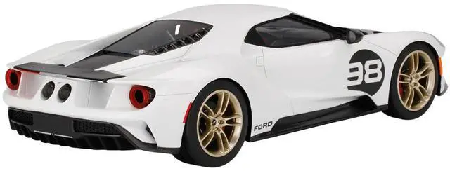 Alt view image 5 of 6 - 2021 Ford GT #98 White with Black Hood "Heritage Edition" 1/18 Model Car by Top Speed