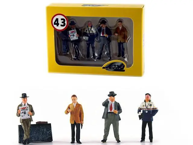 Main image of "Four Team Managers" Set of 4 Figurines for 1/43 Diecast Model Cars by LeMans Miniatures