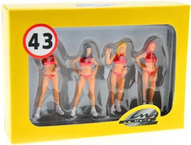 Alt view image 2 of 2 - "Hawaiian Tropic Girls" Set of 4 Figurines for 1/43 Scale Model Cars by LeMans Miniatures