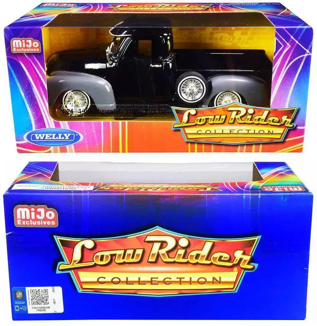 Alt view image 3 of 3 - 1953 Chevrolet 3100 Pickup Truck Black and Gray "Low Rider Collection" 1/24 Diecast Model Car by Welly