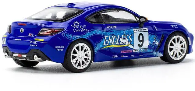 Alt view image 3 of 3 - Toyota GR86 #9 "Endless" Blue with Graphics 1/64 Diecast Model Car by Pop Race