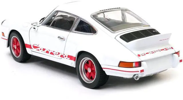Alt view image 3 of 3 - Porsche 911 Carrera RS 2.7 White with Red Stripes "NEX Models" 1/24 Diecast Model Car by Welly