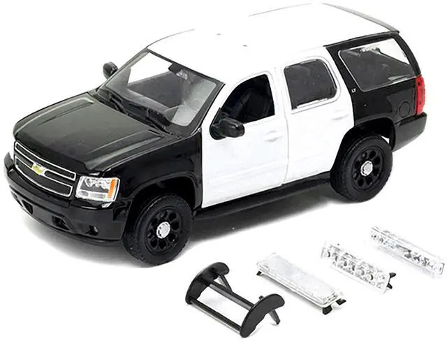 Alt view image 2 of 3 - 2008 Chevrolet Tahoe Unmarked Police Car Black and White 1/24 Diecast Model Car by Welly
